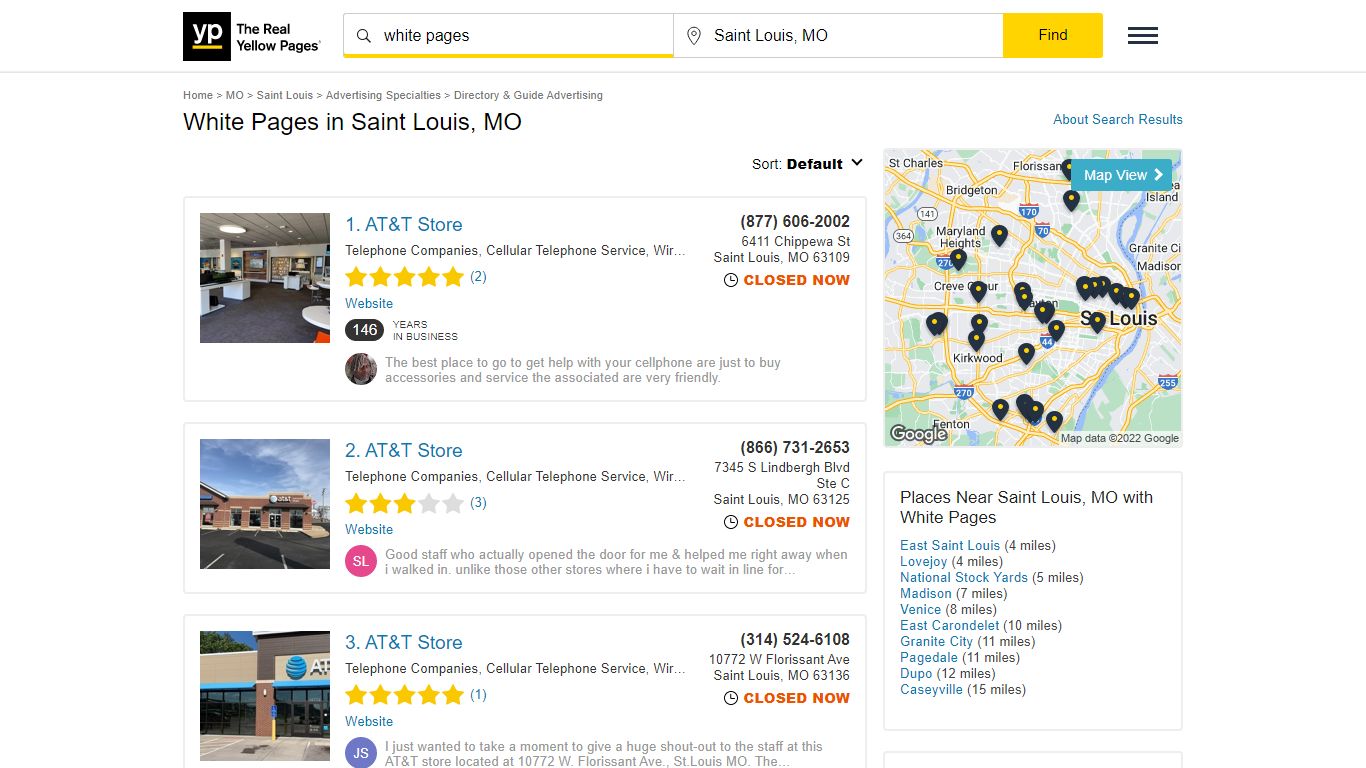 White Pages Locations & Hours Near Saint Louis, MO - YP.com